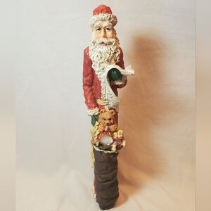 Gottschalks Vintage Santa Claus Pencil 13.5" Tall Resin Holiday Figurine Decor